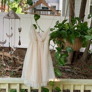 Only Hearts cream mesh semi-sheer babydoll teddy